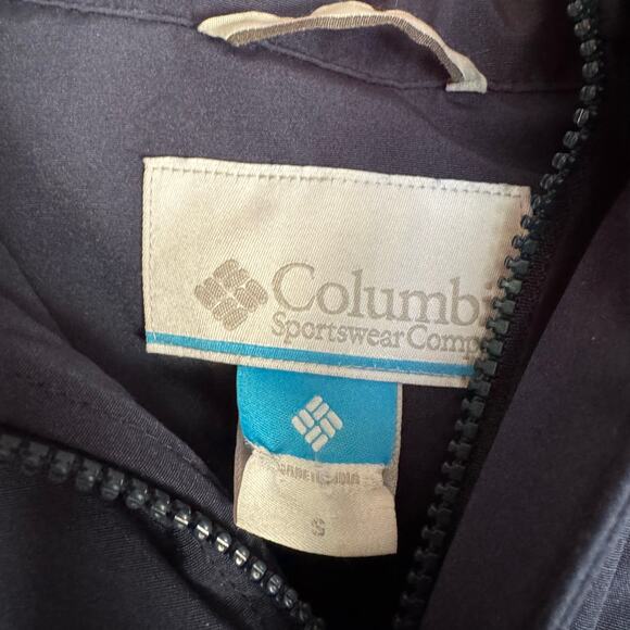 Columbia Jacket Marquam Peak Fusion Parka Small Navy Black Omni-Heat Ski Snow - Picture 7 of 8